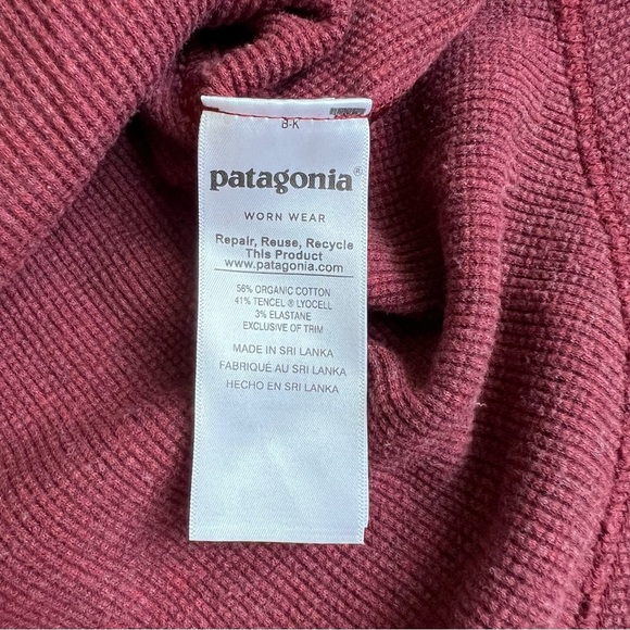 Patagonia Maroon Cowl Neck Hooded Waffle Tunic, Size Small - Picture 7 of 10